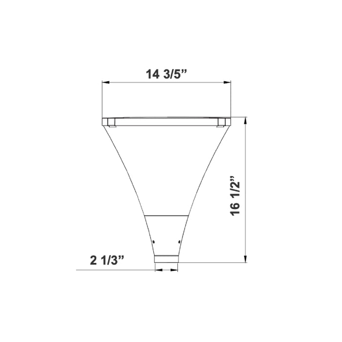 Westgate GPL-18 18W/30W/45W/60W LED Modern Lucite Post Top, CCT Selectable
