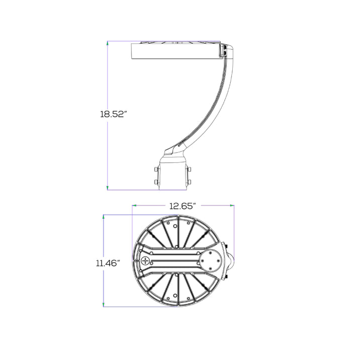 Sarin GS04 75W LED Post-Top Garden Light, 3CCT Selectable, 120-277V