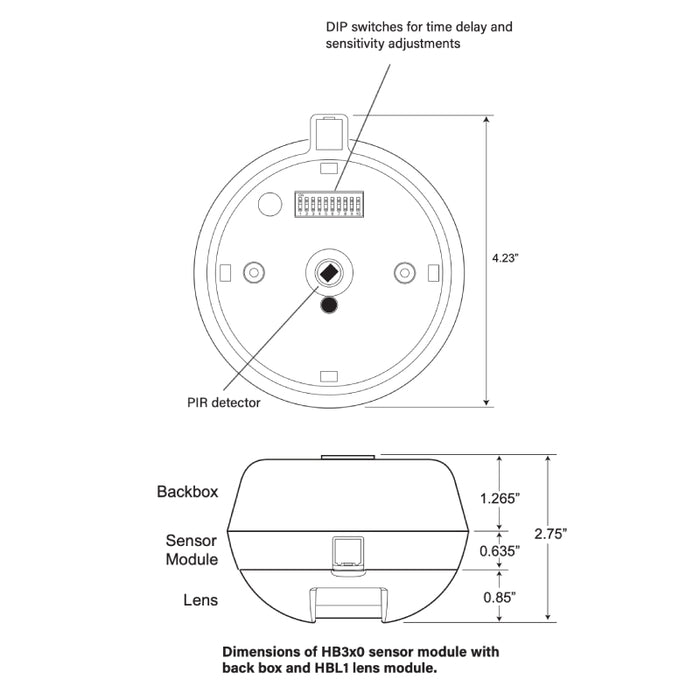 Wattstopper HB350C-B High Bay Occupancy Sensor w/ Back Box for Cold Environments, No Lens, 120/277V