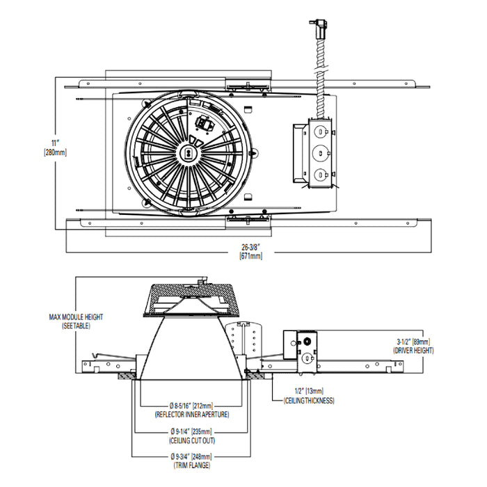 Halo Commercial HC810D010 HC8 8" New Construction Downlight Housing, 1000 Lumen