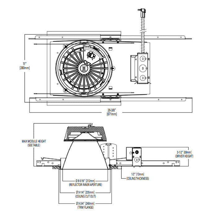 Halo Commercial HC820D010 HC8 8" New Construction Downlight Housing, 2000 Lumen