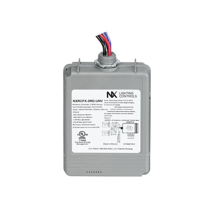 NX Lighting Controls NXRCFX2-1RD-UNV Room Controller, FX Bus Compatible, 1 SPST Switched, One 0-10VDC Dimming Output