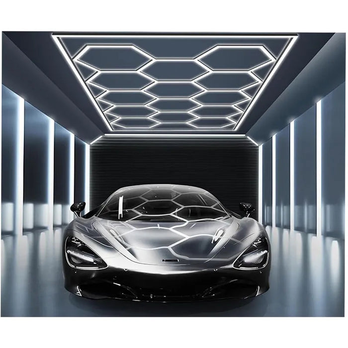 Westgate HEX-96X190 Hex Car Shop Decorative Light Kit with Frame, 120-277V, 46" 16W/PCS, 18" 6W/PCS