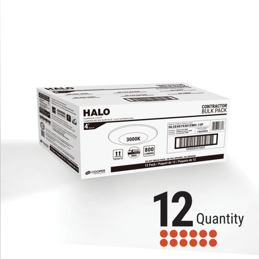 Halo HLCE 4" Surface Mount LED Disk Light, 4000K, Bulk Packs