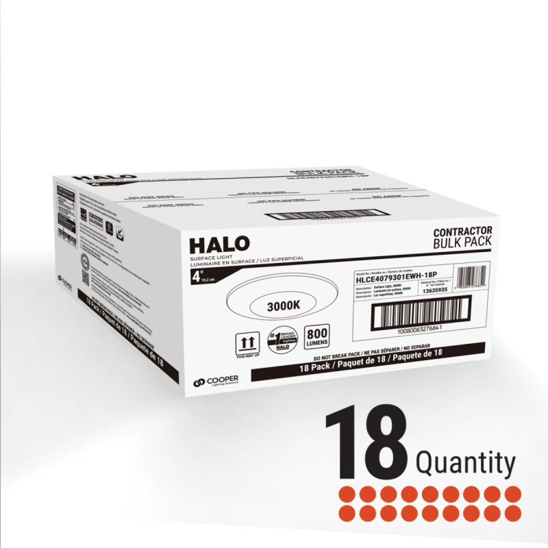 Halo HLCE 4" Surface Mount LED Disk Light, Bulk Packs