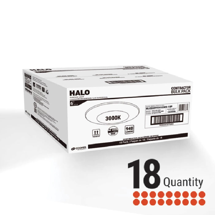 Halo HLCE6 6" Surface Mount LED Disk Light, 5CCT Selectable