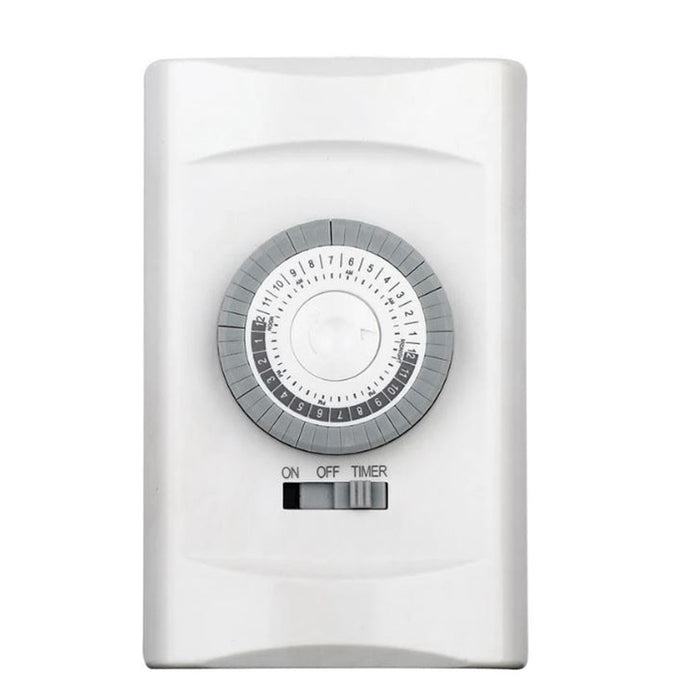 Enerlites HMT01N-W White Single Pole 24 Hours Mechanical In-Wall Timer