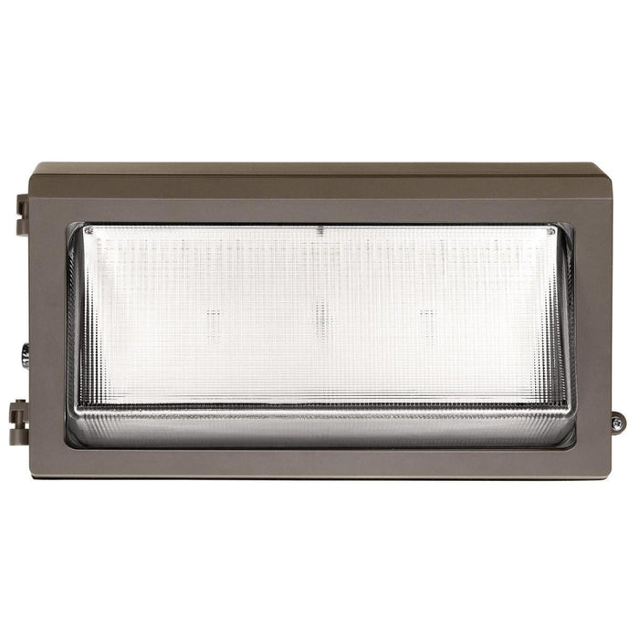 EXO WGH3 80-120W LED Wattage/CCT Selectable Glass Refractor Wall Pack, 120-277V Dark Bronze