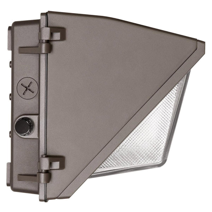 EXO WGH3 80-120W LED Wattage/CCT Selectable Glass Refractor Wall Pack, 120-277V Dark Bronze