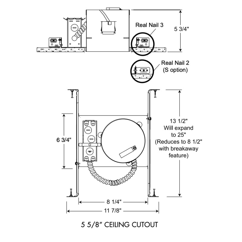 Juno IC25 5" Round Shallow Incandescent New Construction IC Housing