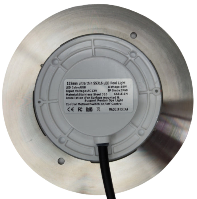 ABBA PL15 15W 12V LED 2 Wire Jacuzzi Light, RGB