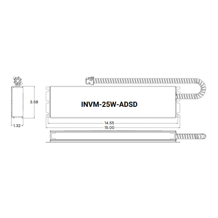Sure-Lites INVM-25W-ADSD 25W Emergency Power for Lighting, 25VA Output Micro Inverter, 0-10V Auto-Dimming