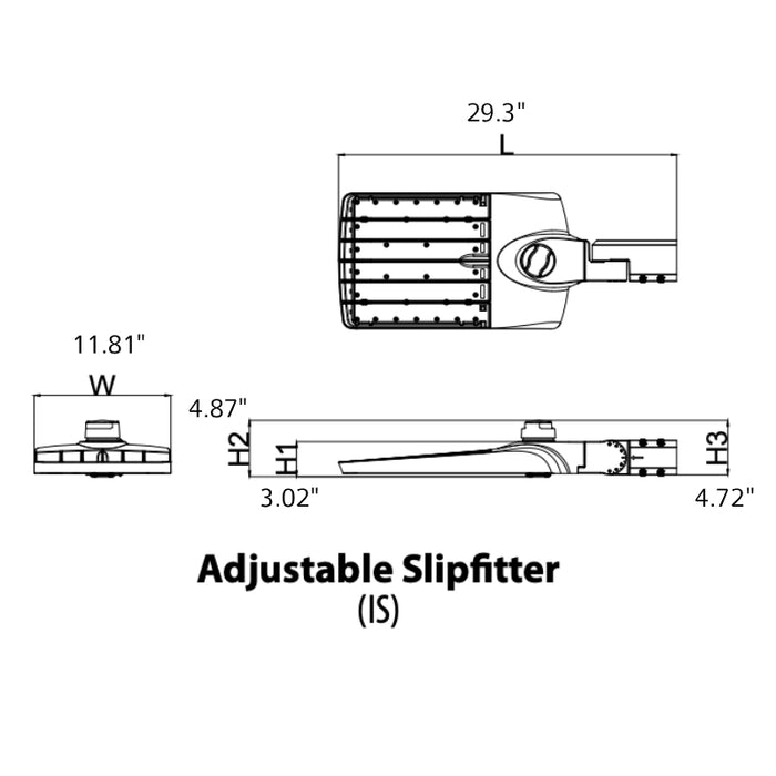 Lithonia EAX1 32W-106W LED Area Light, 120-347V, 3CCT Selectable, Slipfitter Mont