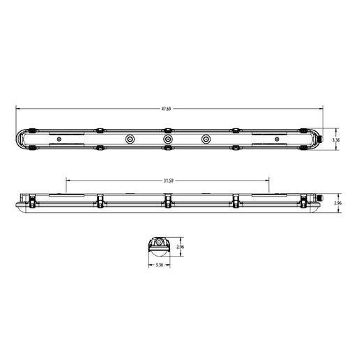 Lithonia IVT 48" 54W LED Vapor Tight Strip Light, Switchable Lumens & 3CCT