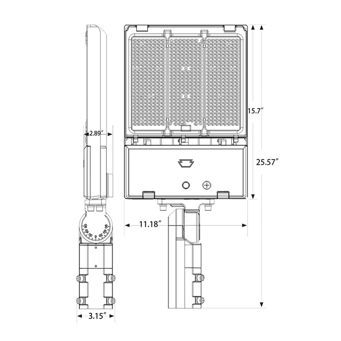 Keystone KT-ALED140PS-M2-OSB-SF-8CSB-VDIM-P Slip Fitter Mount LED Area Light with Optic Swap, Power & CCT Selectable