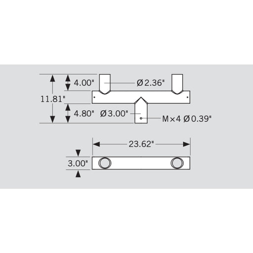Keystone KT-BH-SF-D180 Pole Mount Dual Bullhorn Tenon