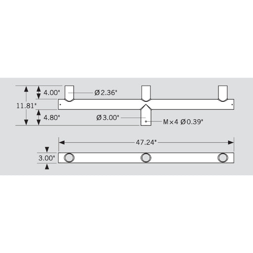 Keystone KT-BH-SF-T180 Pole Mount Triple Bullhorn Tenon