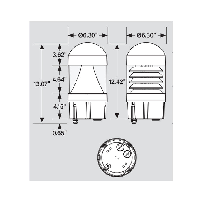 Keystone 14W/19W/24W LED Dome Bollard Head, Cone Reflector, 3CCT Selectable