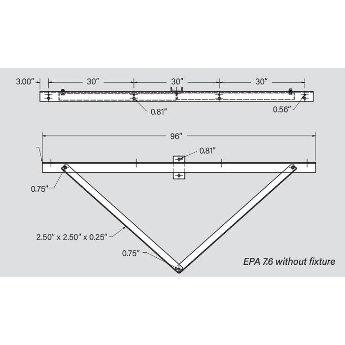 Keystone KT-CAB-4A-UNV Cross Arm Bracket for SLFLED, 4 Fixture Max
