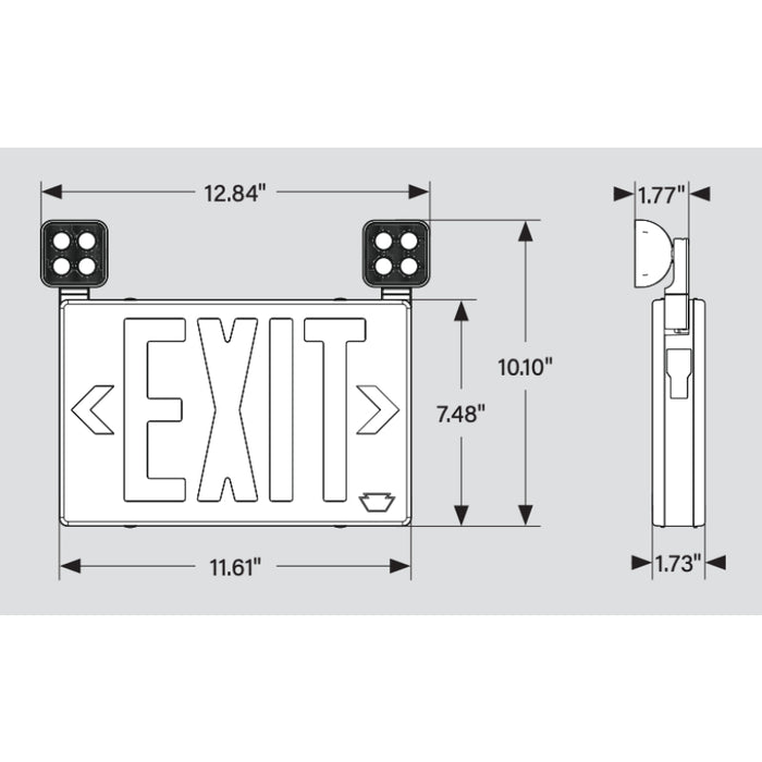 Keystone KT-EC-TP2 LED Exit Sign Combo with Backup Battery, Double Faces