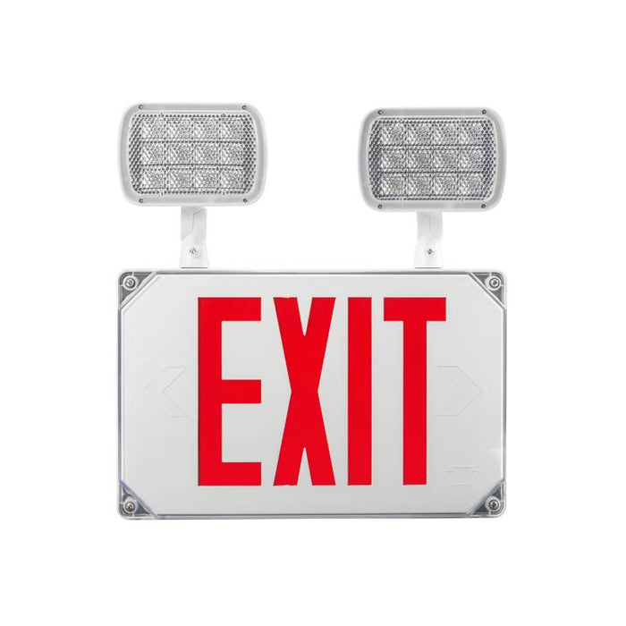 Keystone KT-EC-TP3-WH3RW-SD LED Exit Combo with Battery Backup, Single or Double Face, Surface Mount