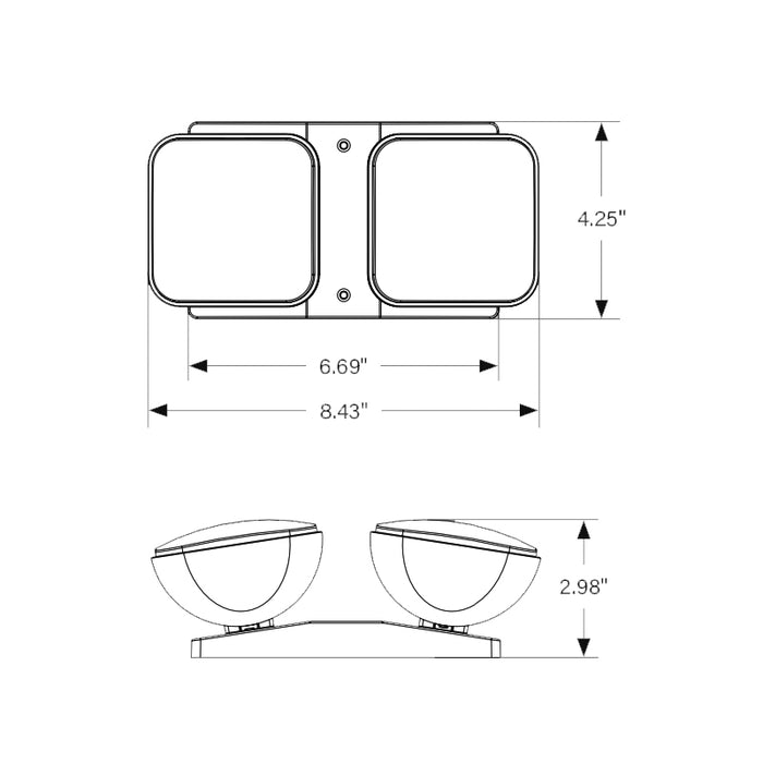 Keystone KT-EM-RD1 Dual Head LED Emergency Light, Surface Mount, 3.6V-15VDC