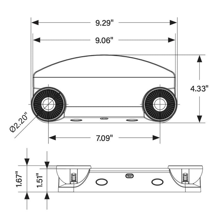 Keystone KT-EM-TP2-SU-RC Dual Head LED Emergency Light with Battery Backup, Surface Mount, Remote Capable, 120-277V