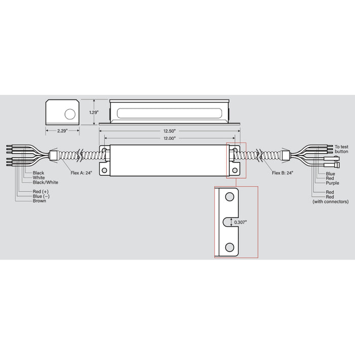 Keystone KT-EMRG 12W LED Emergency Back-Up Driver, Dual Flex Conduit