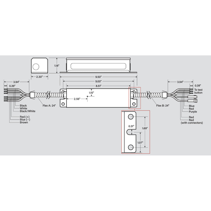 Keystone KT-EMRG 5W Constant Wattage LED Emergency Backup Driver, Dual Flex Conduit