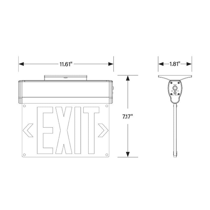 Keystone KT-EX-EL1-WH LED Exit Sign with Battery Backup, Single or Double Face