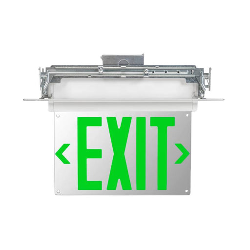 Keystone KT-EX-EL2-WH LED Exit Sign with Battery Backup, Single or Double Face, Universal Mount - Green Letters