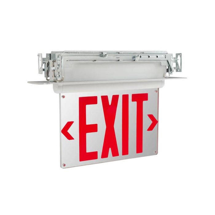 Keystone KT-EX-EL2-WH LED Exit Sign with Battery Backup, Single or Double Face, Universal Mount