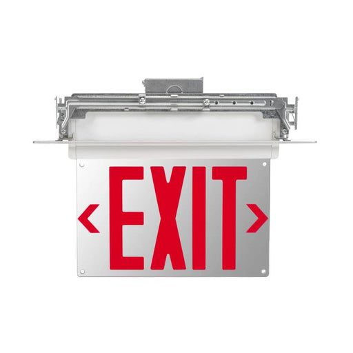 Keystone KT-EX-EL2-WH LED Exit Sign with Battery Backup, Single or Double Face, Universal Mount - Red Letters