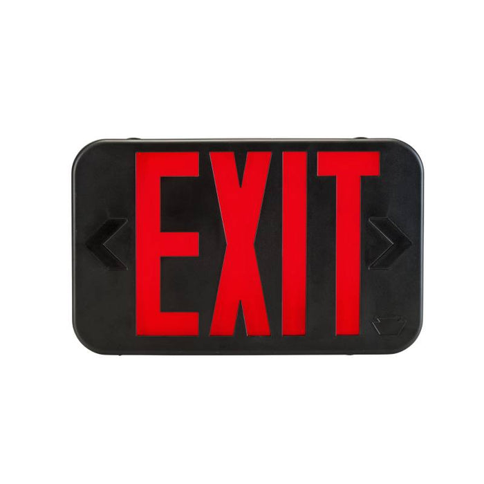 Keystone KT-EX-TP1 LED Exit Sign with Backup Battery, Double Face - Black Housing / Red Letters
