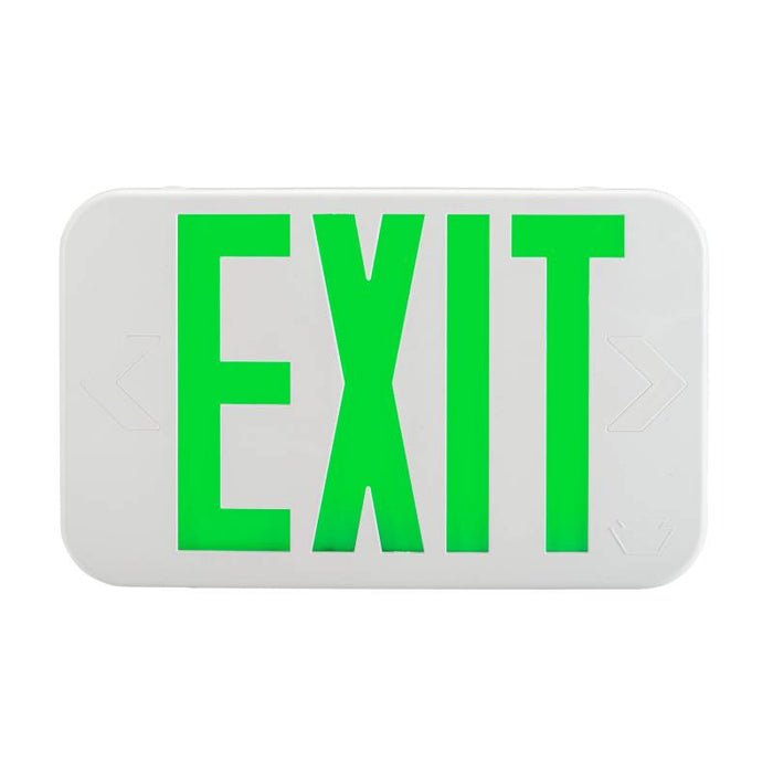 Keystone KT-EX-TP1 LED Exit Sign with Backup Battery, Double Face - White Housing / Green Letters