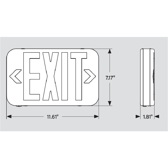 Keystone KT-EX-TP1 LED Exit Sign with Backup Battery, Double Face