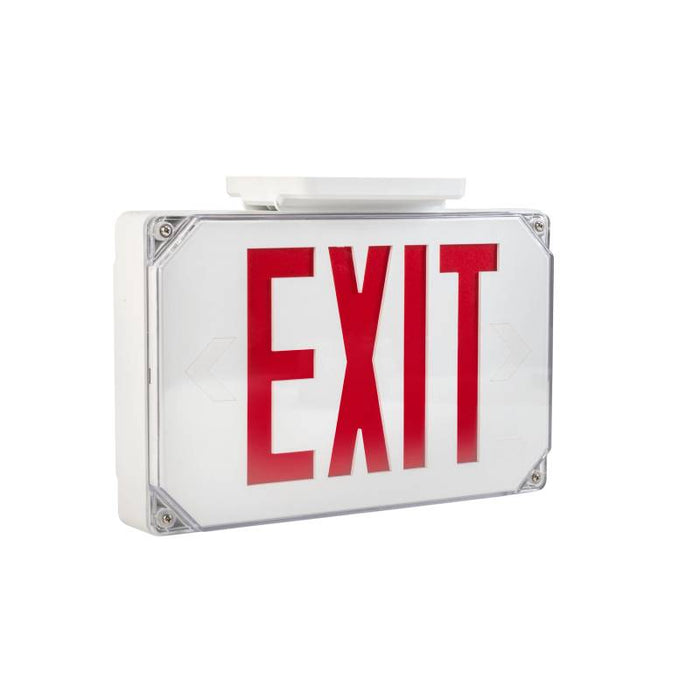 Keystone KT-EX-TP2-WH3RL-SD LED Exit Sign with Emergency Battery Backup, Single or Double Face, Surface Mount