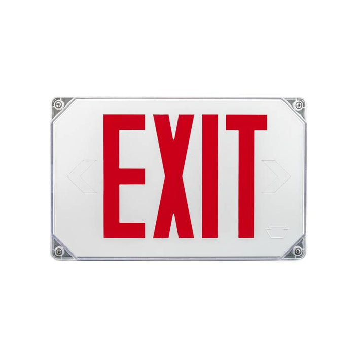 Keystone KT-EX-TP2-WH3RL-SD LED Exit Sign with Emergency Battery Backup, Single or Double Face, Surface Mount