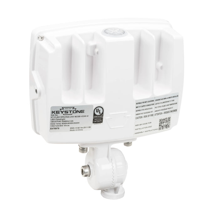 Keystone KT-FLED15PS-R4A 9W/12W/15W LED Flood Light, 3CCT & 3 Wattage Selectable, 120-277V