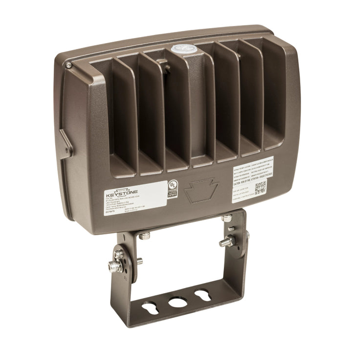 Keystone KT-FLED100PS-R4A 80W/90W/100W LED Flood Light, 3CCT Selectable, Up to 15000 Lumens, Slipfitter & trunnion mounts, 120-277V, Bronze