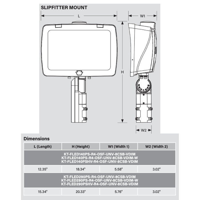 Keystone KT-FLED290PS 210W/290W LED Flood Light, 3CCT Selectable