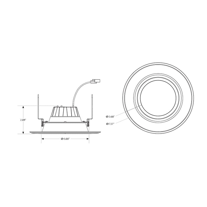 Keystone KT-LED14PSRD-6C-9CSF-DIM 5"/6" LED Downlight Retrofit Trim, Power & CCT Selectable