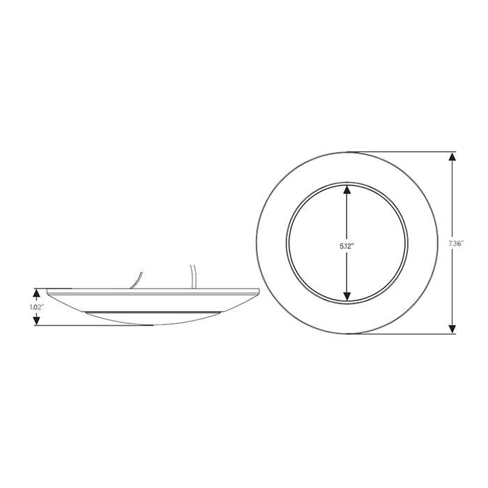 Keystone KT-LED15DL-6CA-9CSF-DIM 6" Surface Mount Disk Light, CCT Selectable