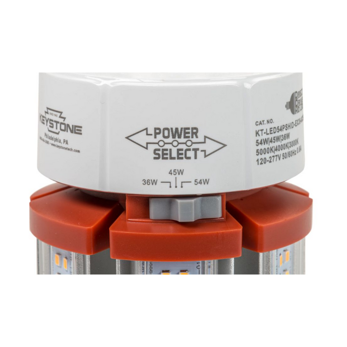 Keystone KT-LED54PSHID 36W/45W/54W LED HID Replacement Lamp, EX39 Base, 3CCT Selectable, 120-277V