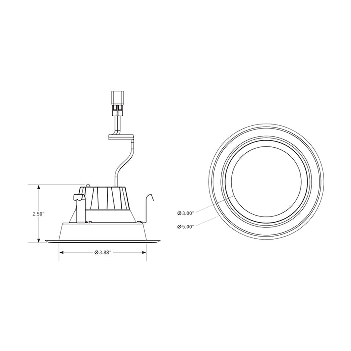 Keystone KT-LED8RD-4C-9CSF-DIM 4" LED Downlight Retrofit Trim, CCT Selectable