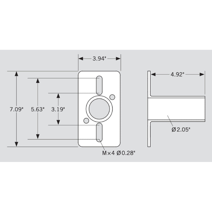 Keystone KT-PMST-R-S Pole Mount Tenon, Side-Mount for Round Pole