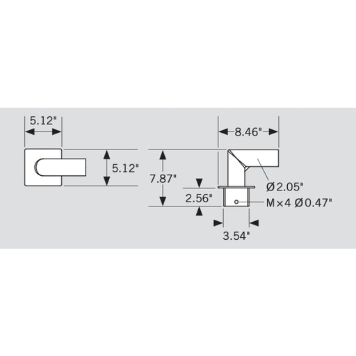 Keystone KT-PMTT-4SQ-S90 Pole Mount Tenon, Top Mount Horizontal 90 Deg for 4" Square Pole