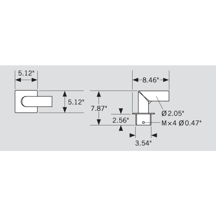 Keystone KT-PMTT-4SQ-S90 Pole Mount Tenon, Top Mount Horizontal 90 Deg for 4" Square Pole