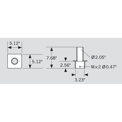Keystone KT-PMTT-4SQ-SV Pole Mount Tenon, Top Mount Vertical for 4" Square Pole