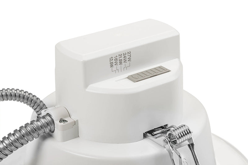 Keystone KT-RDLED24PS-6A-9CSF-VDIM-EM4 6" LED Recessed Emergency Downlight, 5CCT & Wattage Selectable, 120-277V, 0-10V Dimming, 4W Emergency